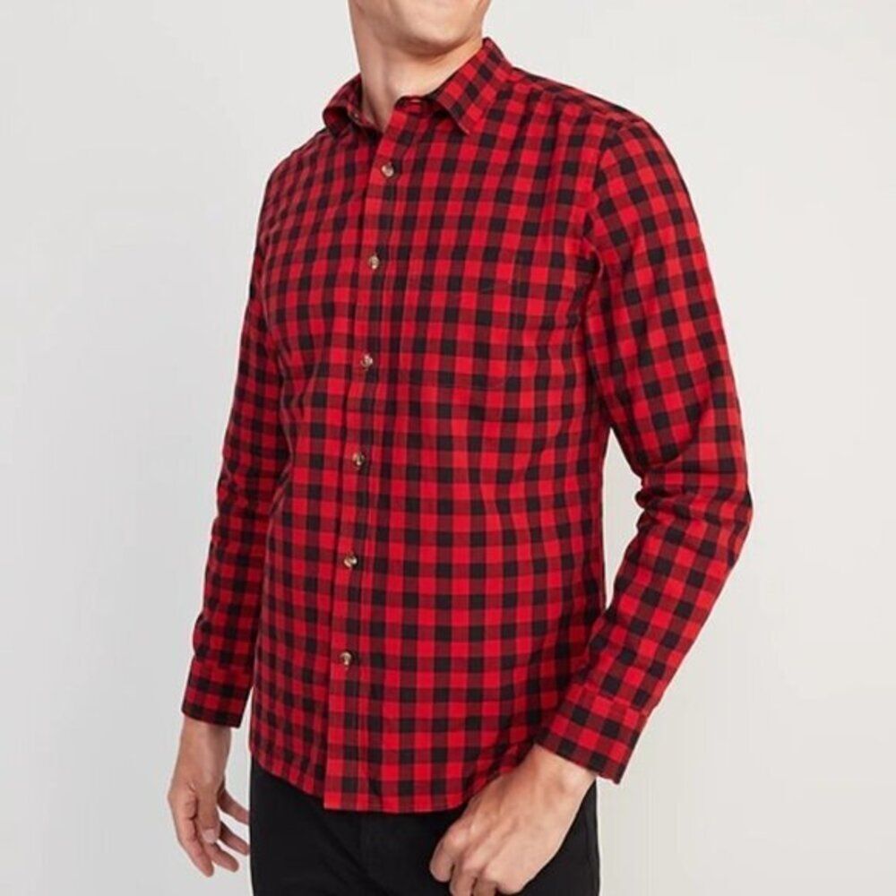 Old Navy Men Built-In Flex Plaid Shirt